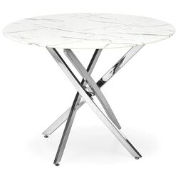 Masa Halmar Raymond 2 100x75 (White Marble/Silver) Thumb