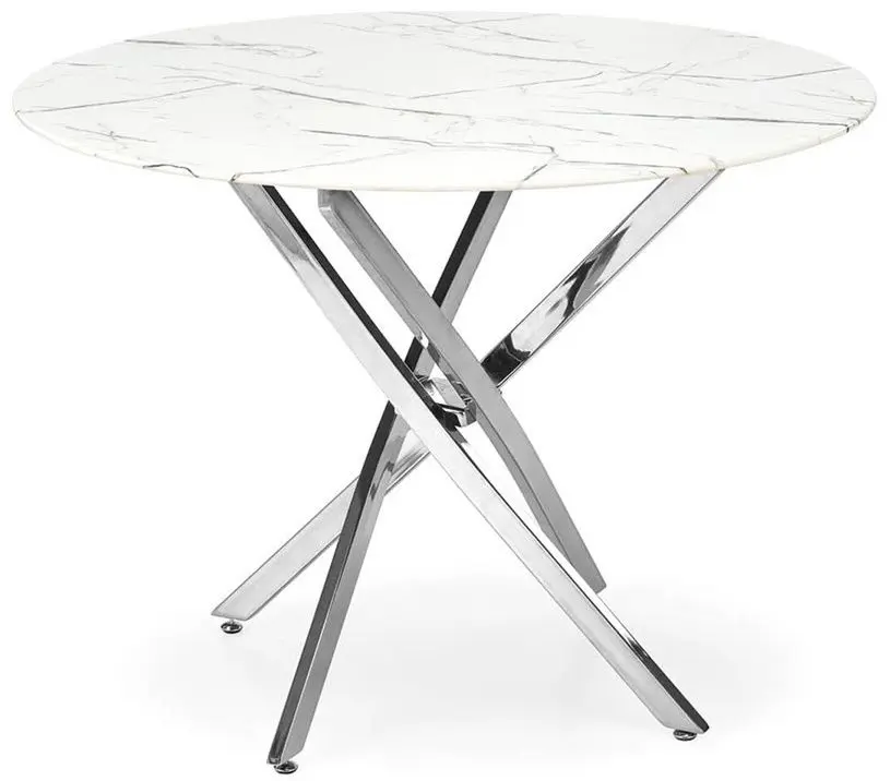 Masa Halmar Raymond 2 100x75 (White Marble/Silver)