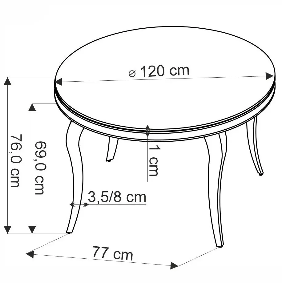 Masa Halmar Reginald 2 (Black/Gold)