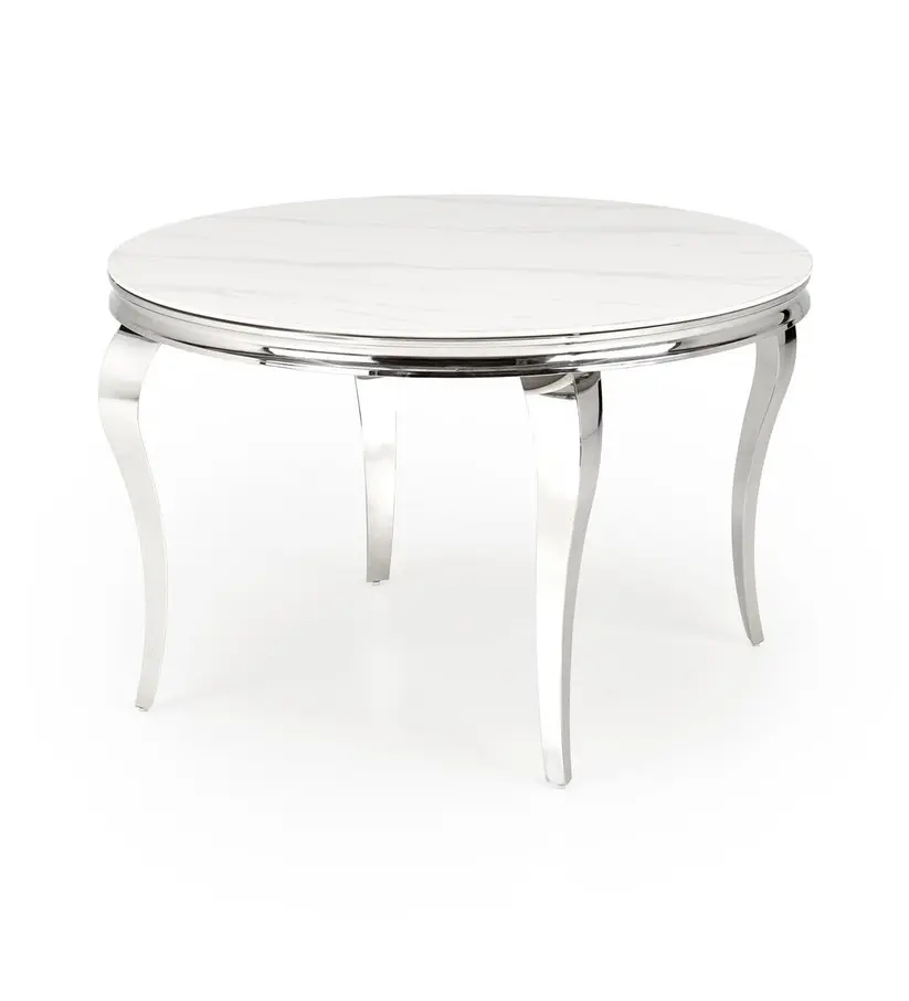 Masa Halmar Reginald (White Marble/Silver)