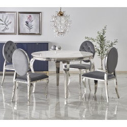 Masa Halmar Reginald (White Marble/Silver)