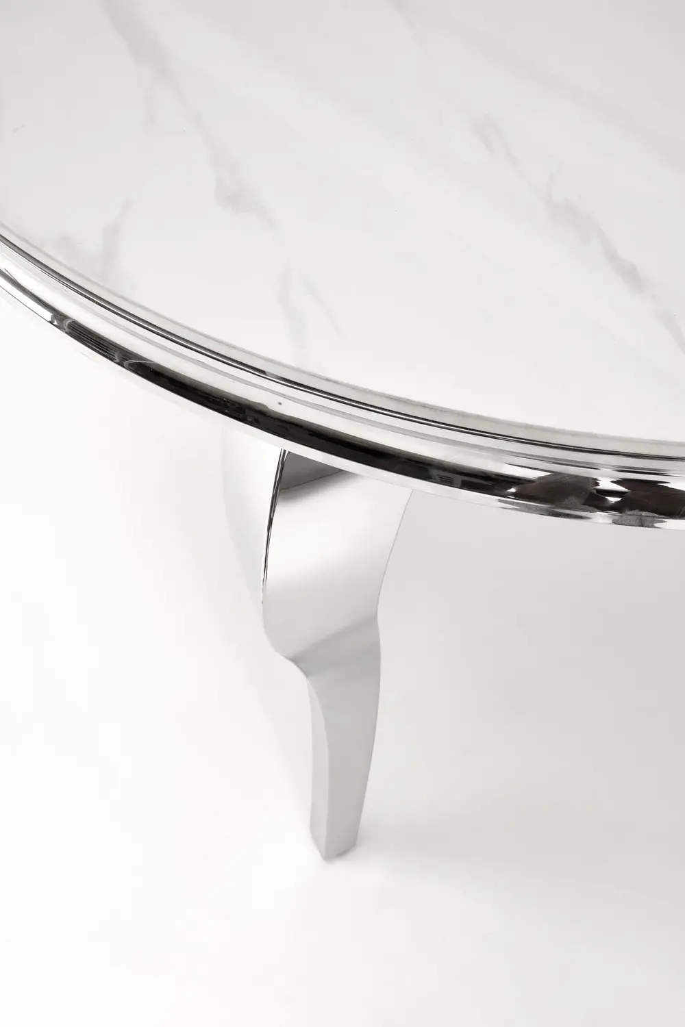 Masa Halmar Reginald (White Marble/Silver)