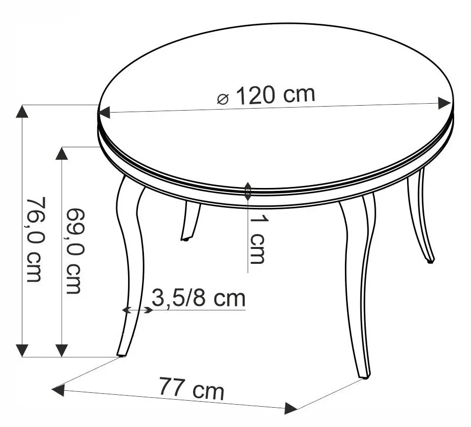 Masa Halmar Reginald (White Marble/Silver)
