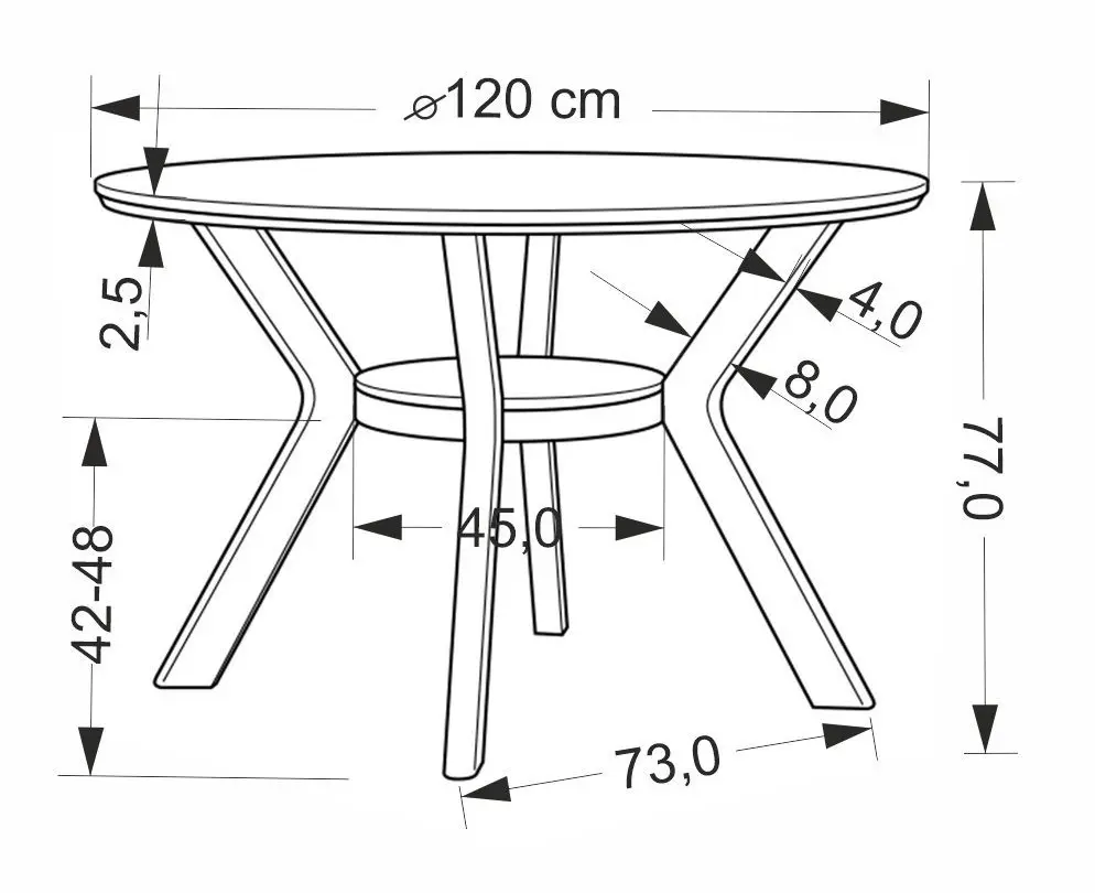 Masa Halmar Rupert (Walnut) - 7