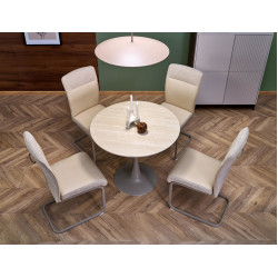 Masa Halmar Tolio Round (Travertine/Cashmere) Thumb