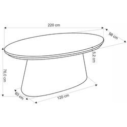 Masa Halmar Vagner 220x76 (Walnut) Thumb