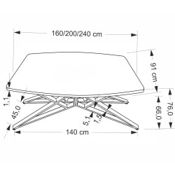 Masa extensibila Halmar Alfredo 160/240 (White Marble/Black) Thumb