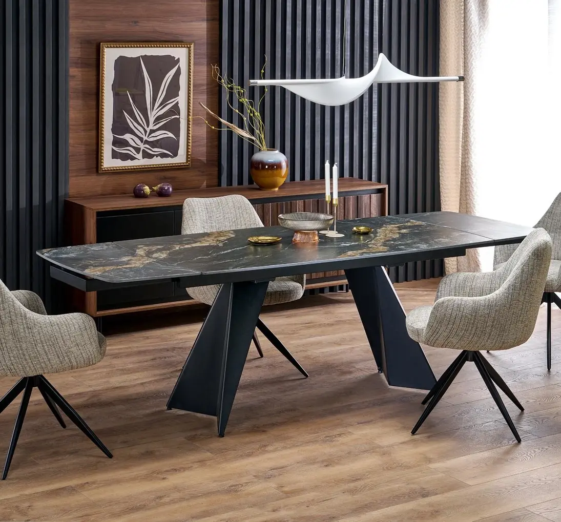 Стол раскладной Halmar Armani 165/241 (Black Marble)
