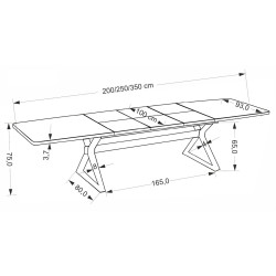 Masa extensibila Halmar Baron 200/350 (Walnut/Black) Thumb