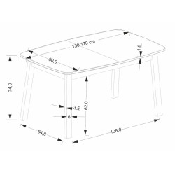 Стол раскладной Halmar Barril 130/170 (Artisan Oak/Black) Thumb