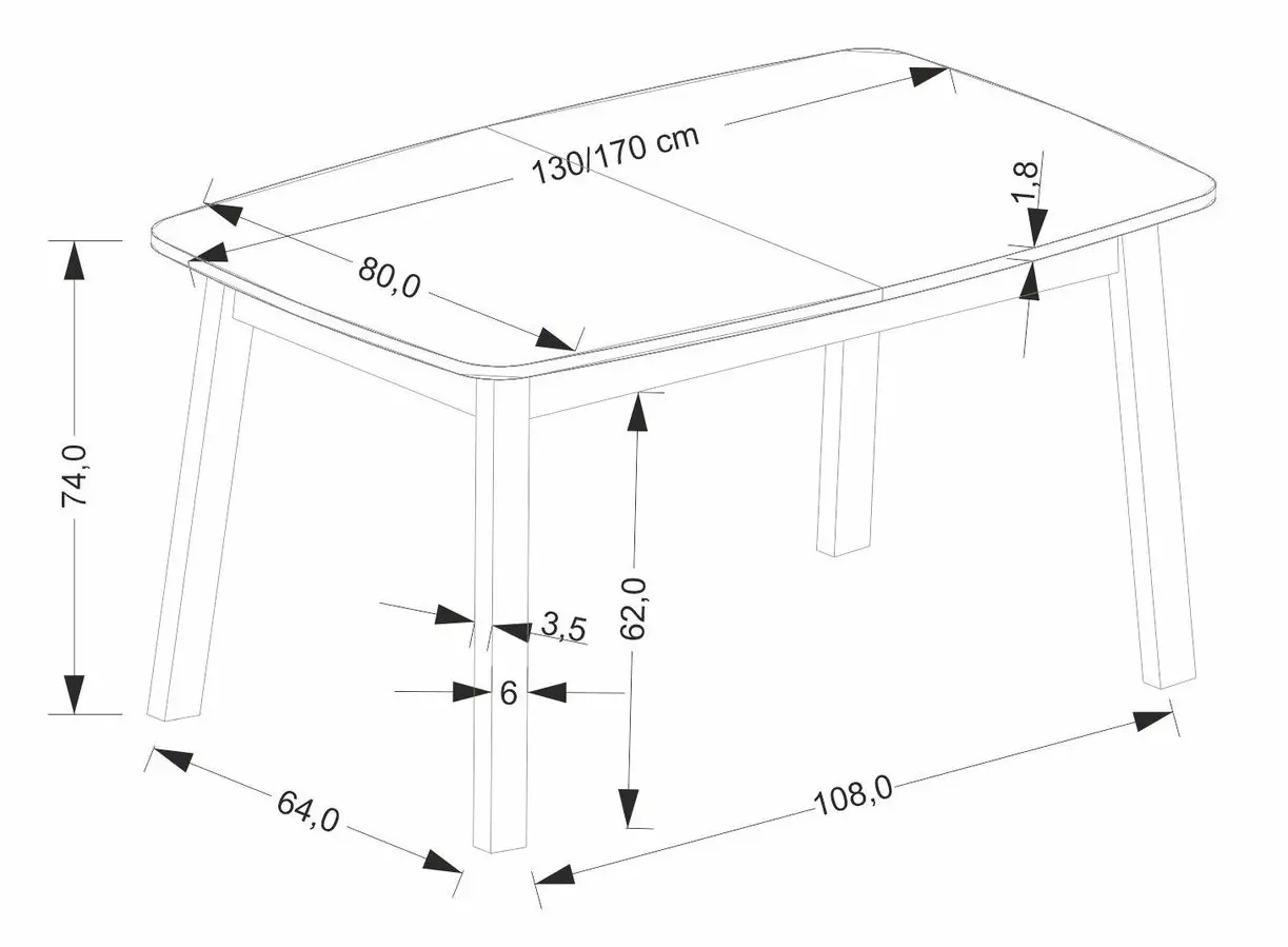 Стол раскладной Halmar Barril 130/170 (Artisan Oak/Black)