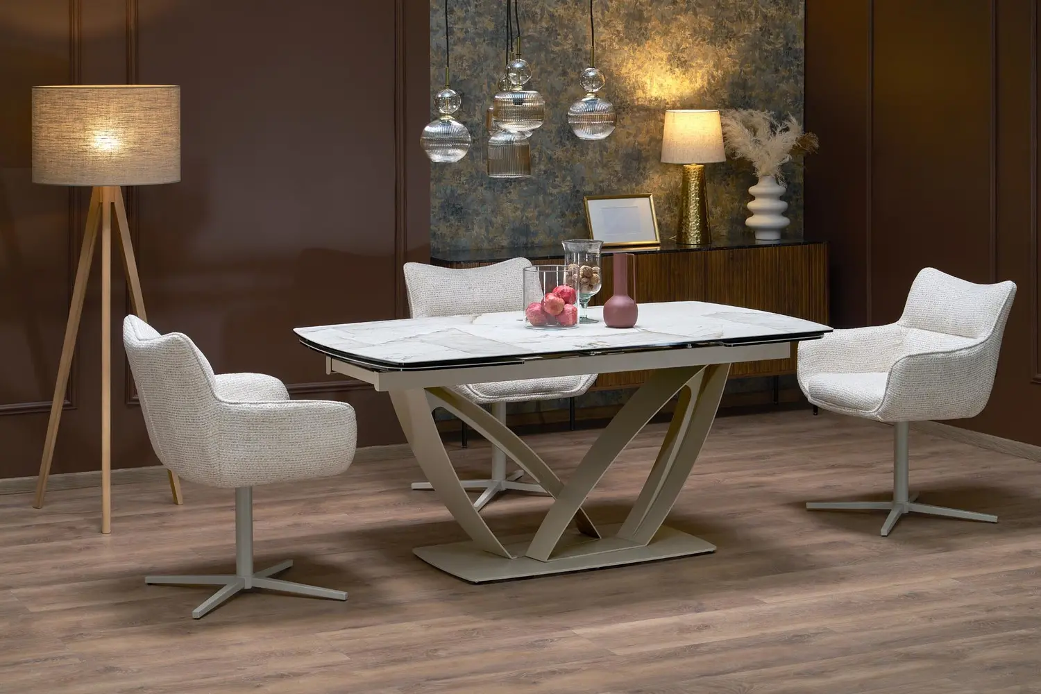 Стол раскладной Halmar Benjamin (Beige Marble/Cashmere) - 9
