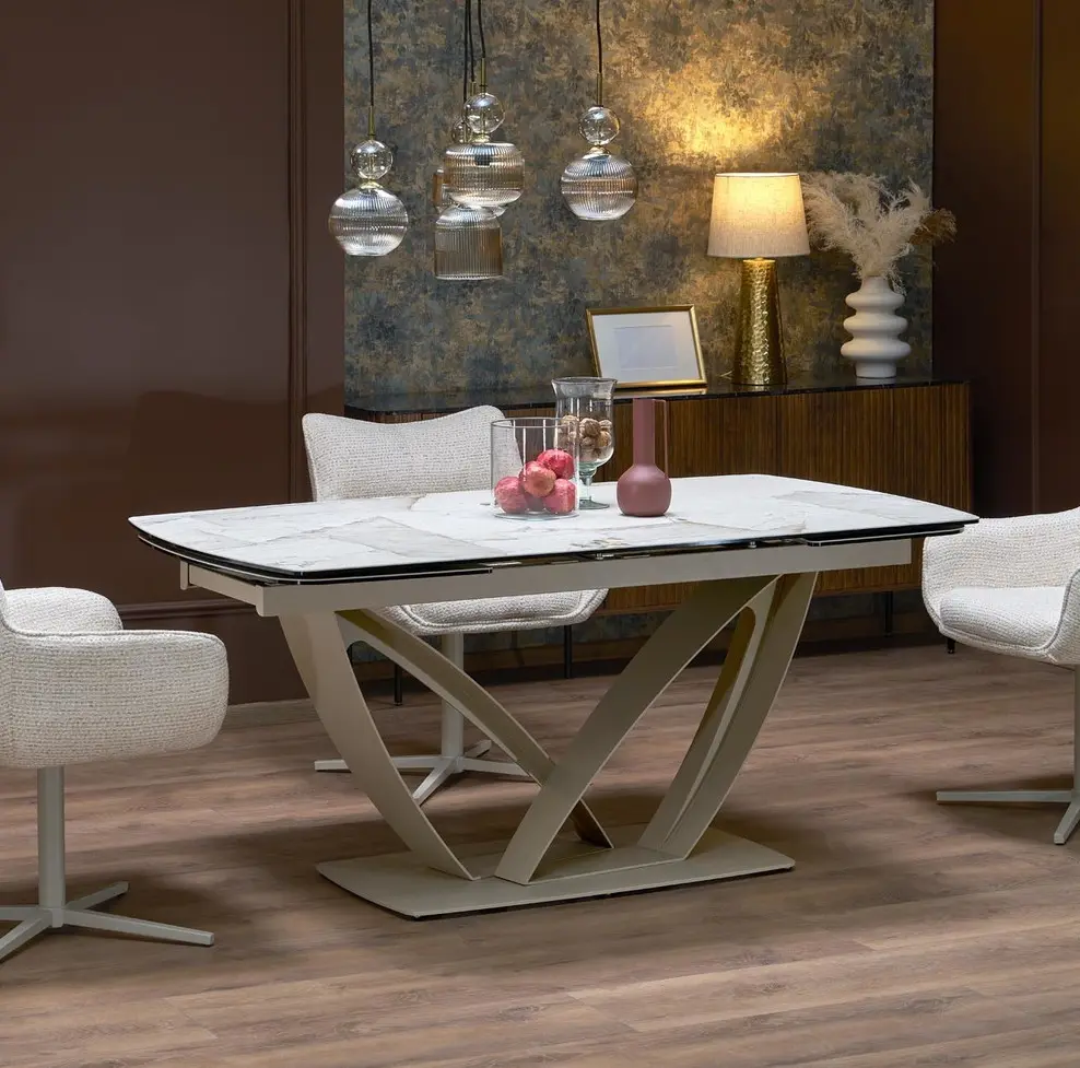 Стол раскладной Halmar Benjamin (Beige Marble/Cashmere)