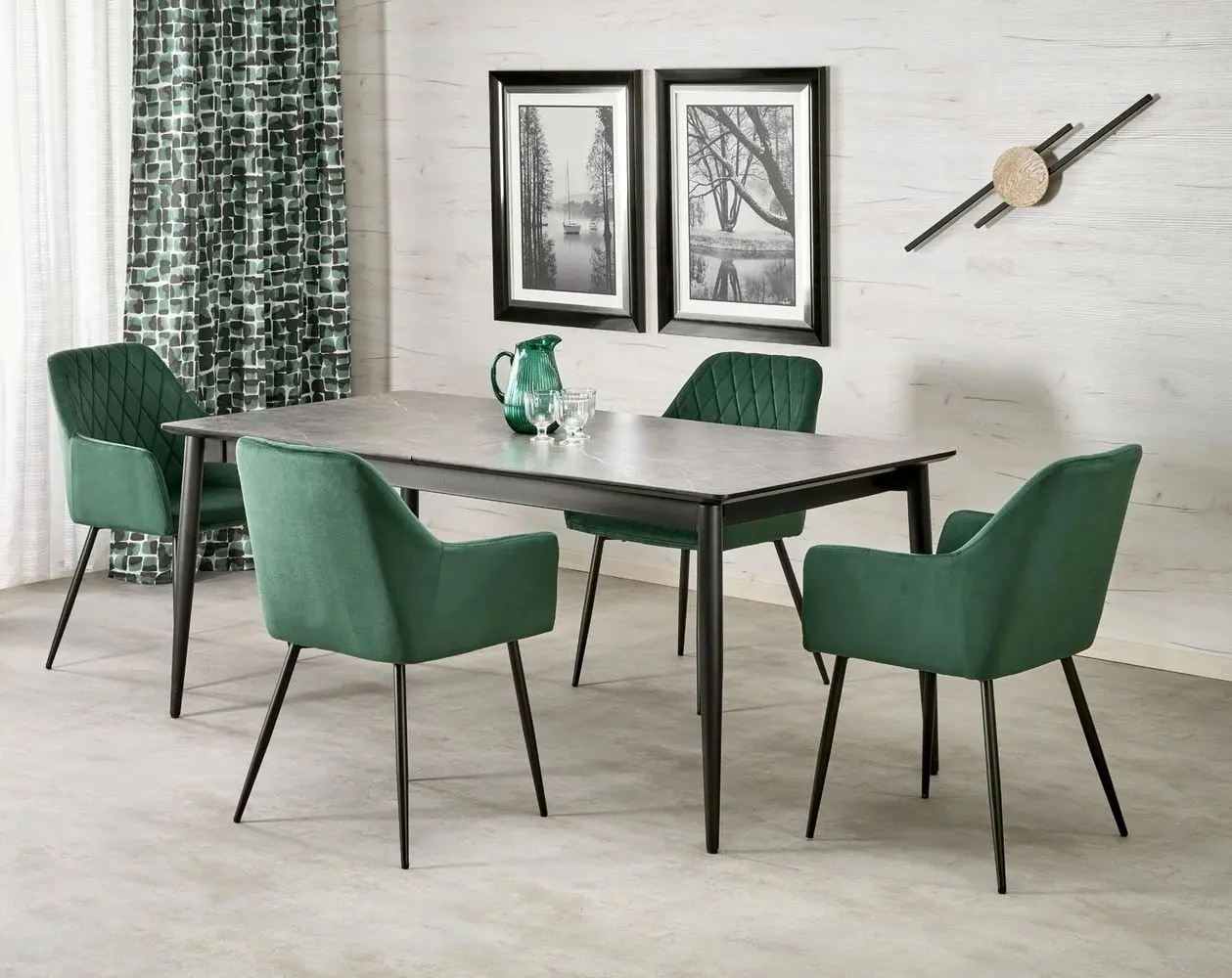 Masa extensibila Halmar Charles 180/260 (Grey Marble/Black)