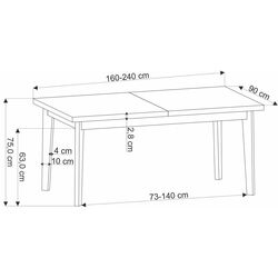 Masa extensibila Halmar Edmondo 160/240x75 (Natural  Oak) Thumb