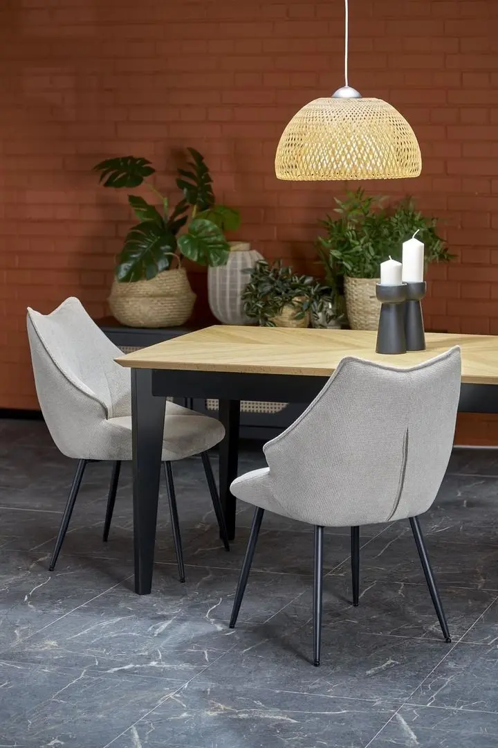 Masa extensibila Halmar Edmondo 160/240x75 (Natural Oak/Black)