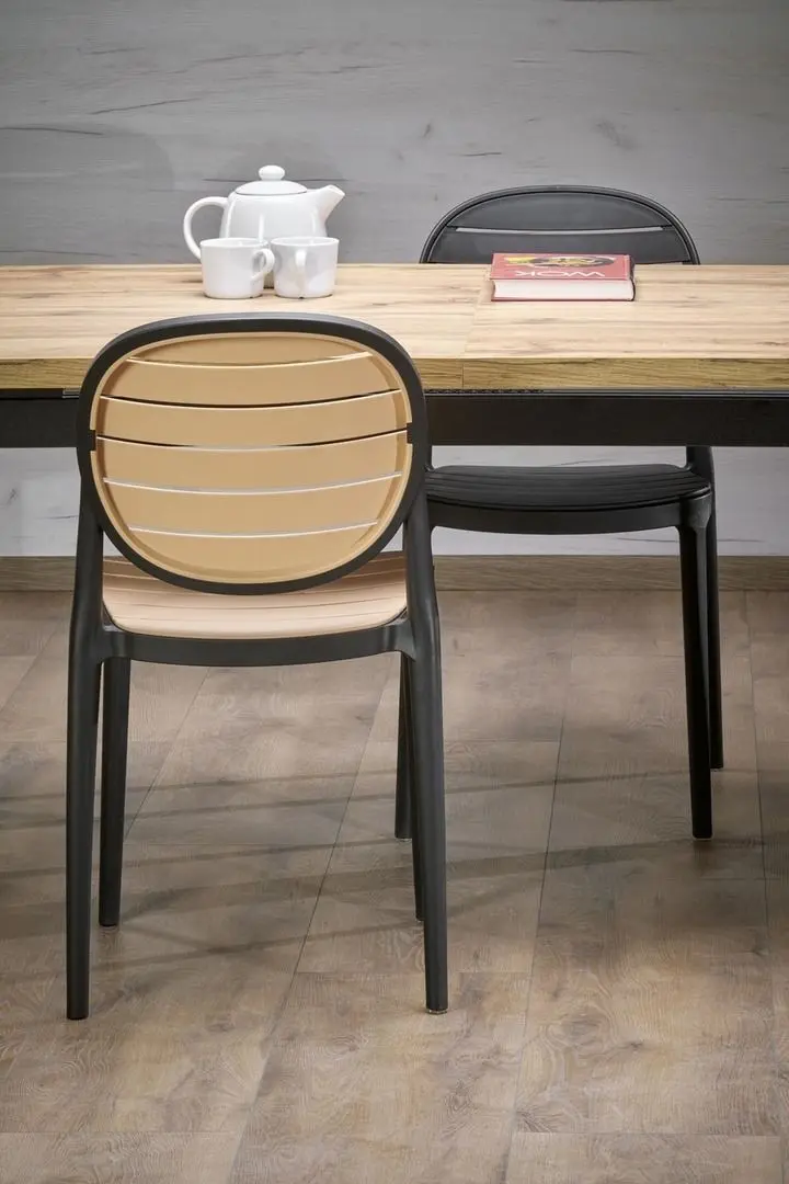 Стол раскладной Halmar Edmondo 160/310x76 (Wotan Oak/Black) - 2