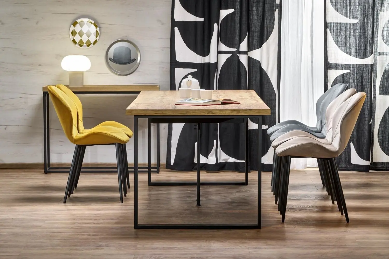 Стол раскладной Halmar Edmondo 160/310x76 (Wotan Oak/Black) - 3