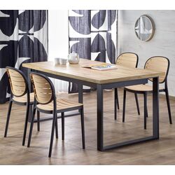 Стол раскладной Halmar Edmondo 160/310x76 (Wotan Oak/Black)