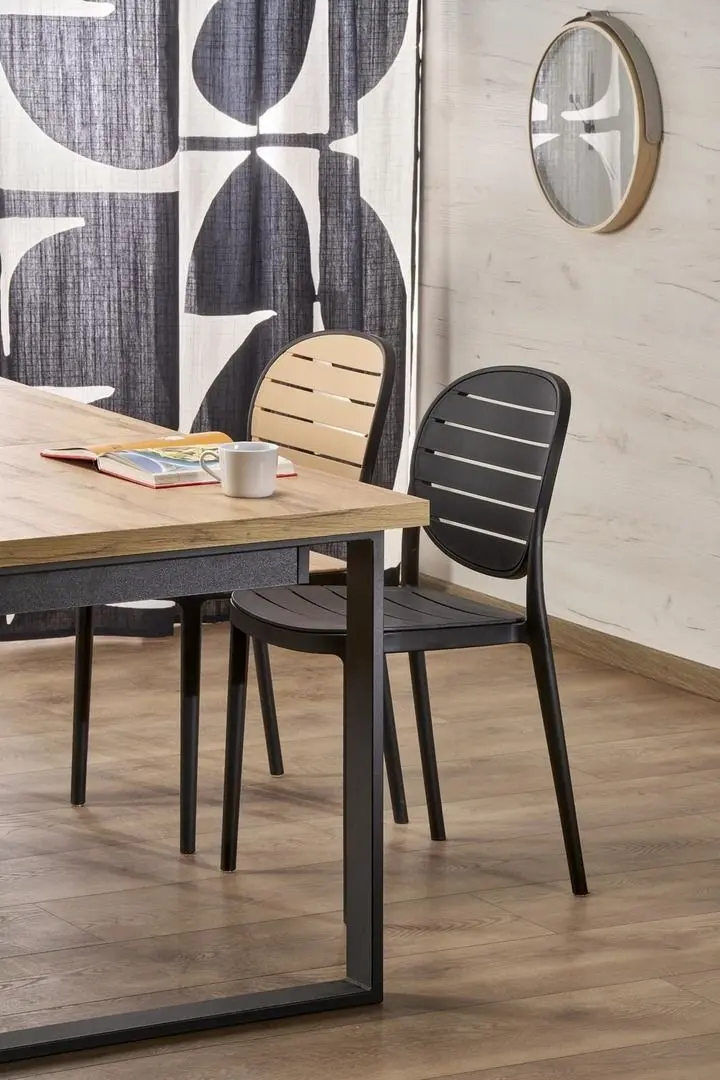 Стол раскладной Halmar Edmondo 160/310x76 (Wotan Oak/Black) - 4