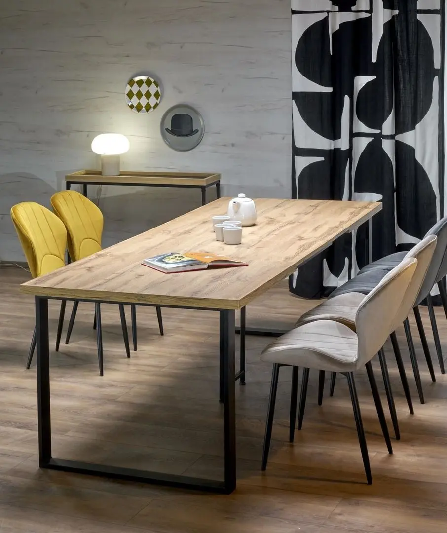 Стол раскладной Halmar Edmondo 160/310x76 (Wotan Oak/Black) - 6