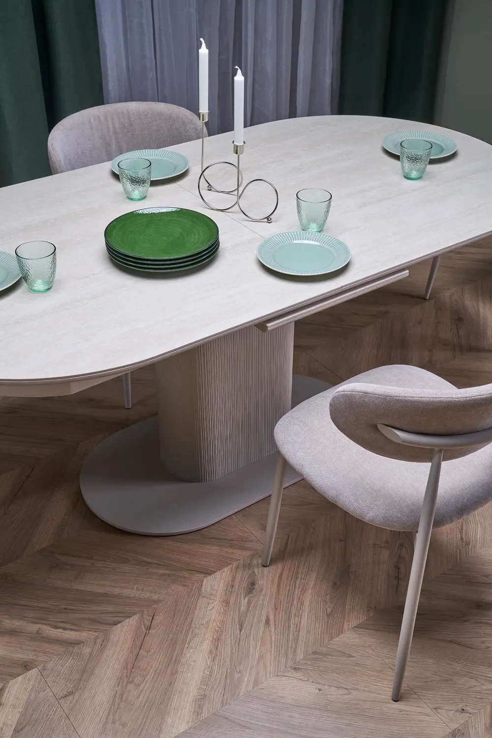 Стол раскладной Halmar Falone (Travertine/Cashmere) - 7