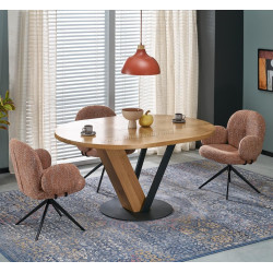 Masa extensibila Halmar Fanis 120/160 (Natural/Black)