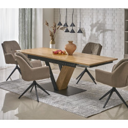 Masa extensibila Halmar Fanis 160/220 (Natural/Black)