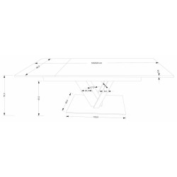 Masa extensibila Halmar Fanis 160/220 (Natural/Black) Thumb