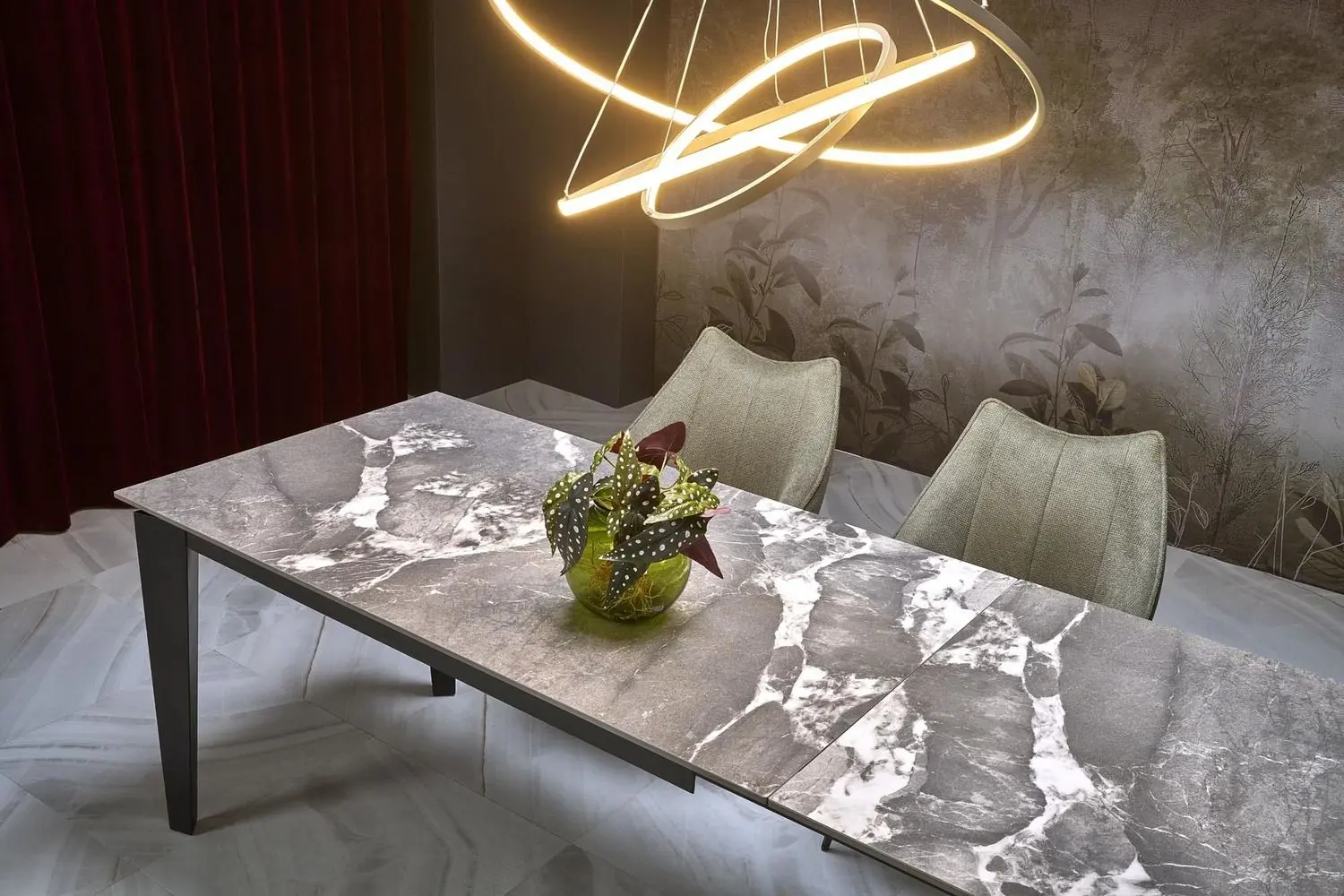 Masa extensibila Halmar Felix 141/201 (Grey Marble/Black)