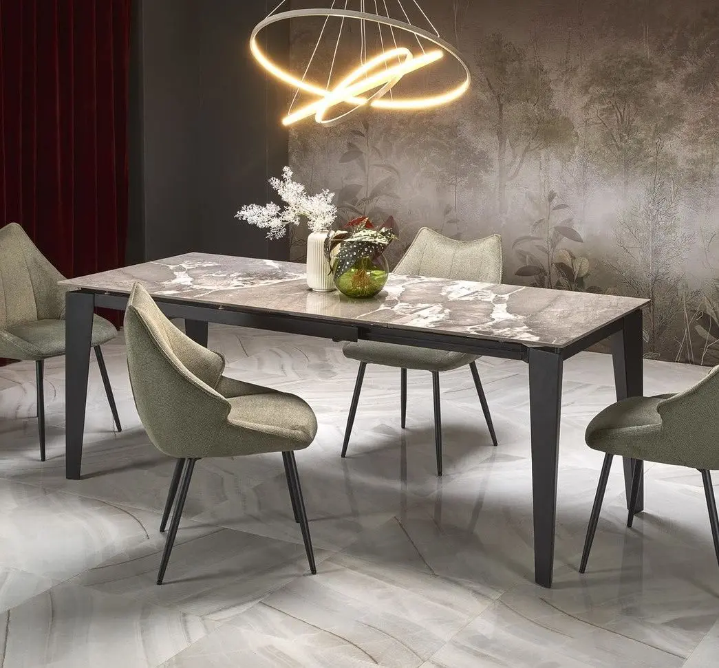 Masa extensibila Halmar Felix 141/201 (Grey Marble/Black)
