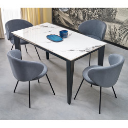 Masa extensibila Halmar Felix 141/201 (White Marble/Black) Thumb