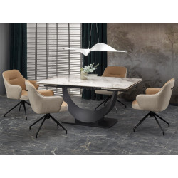 Masa extensibila Halmar Fernando 160/240 (White Marble/Black)