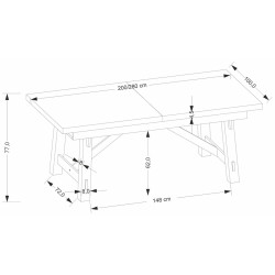 Masa extensibila Halmar Fiesta 200/280 (Oak/Black) Thumb