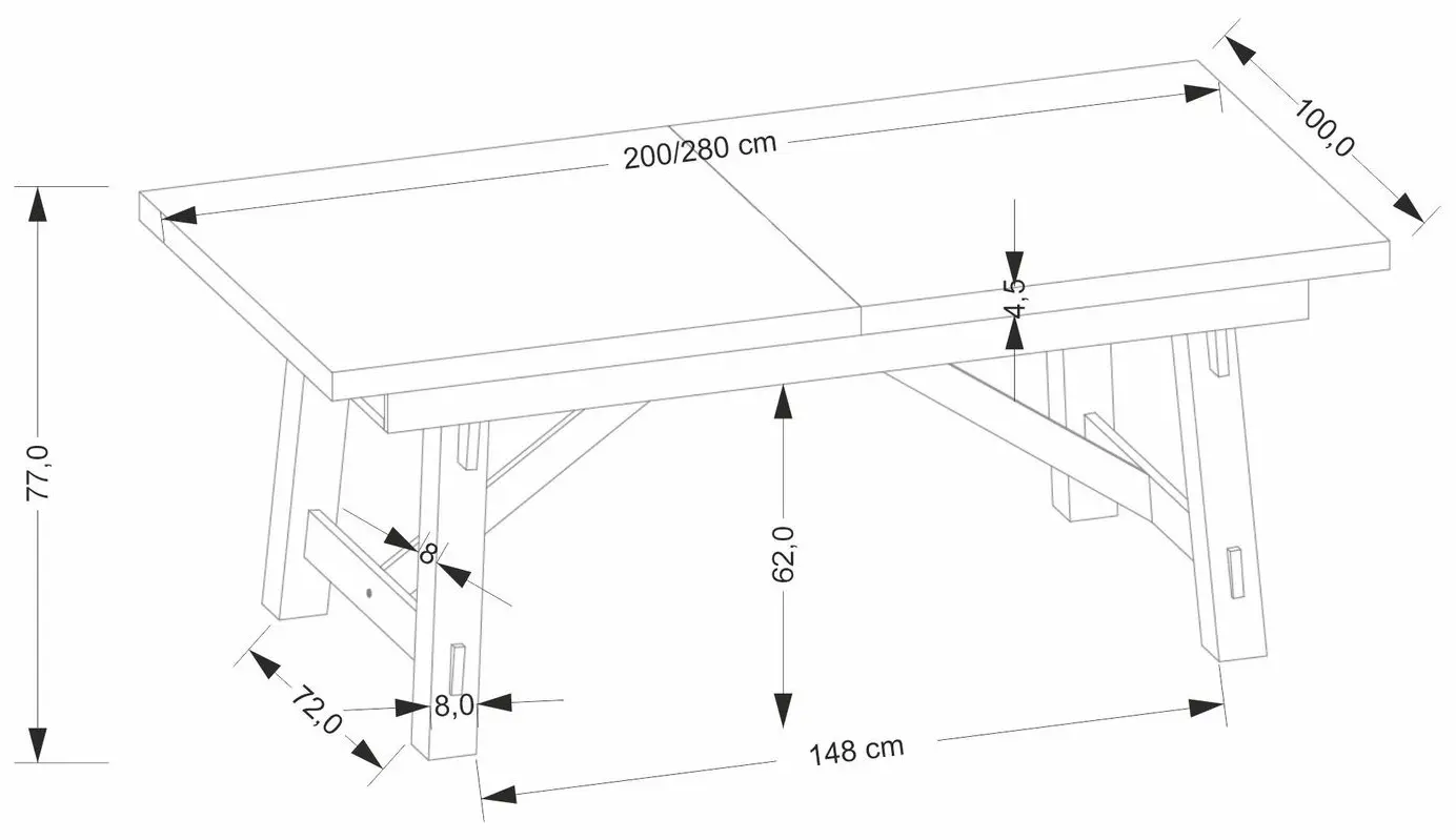 Masa extensibila Halmar Fiesta 200/280 (Oak/Black)