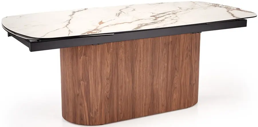 Стол раскладной Halmar Flavor (Beige Marble/Walnut) - 2