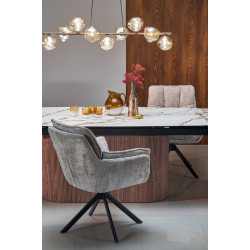 Стол раскладной Halmar Flavor (Beige Marble/Walnut) Thumb