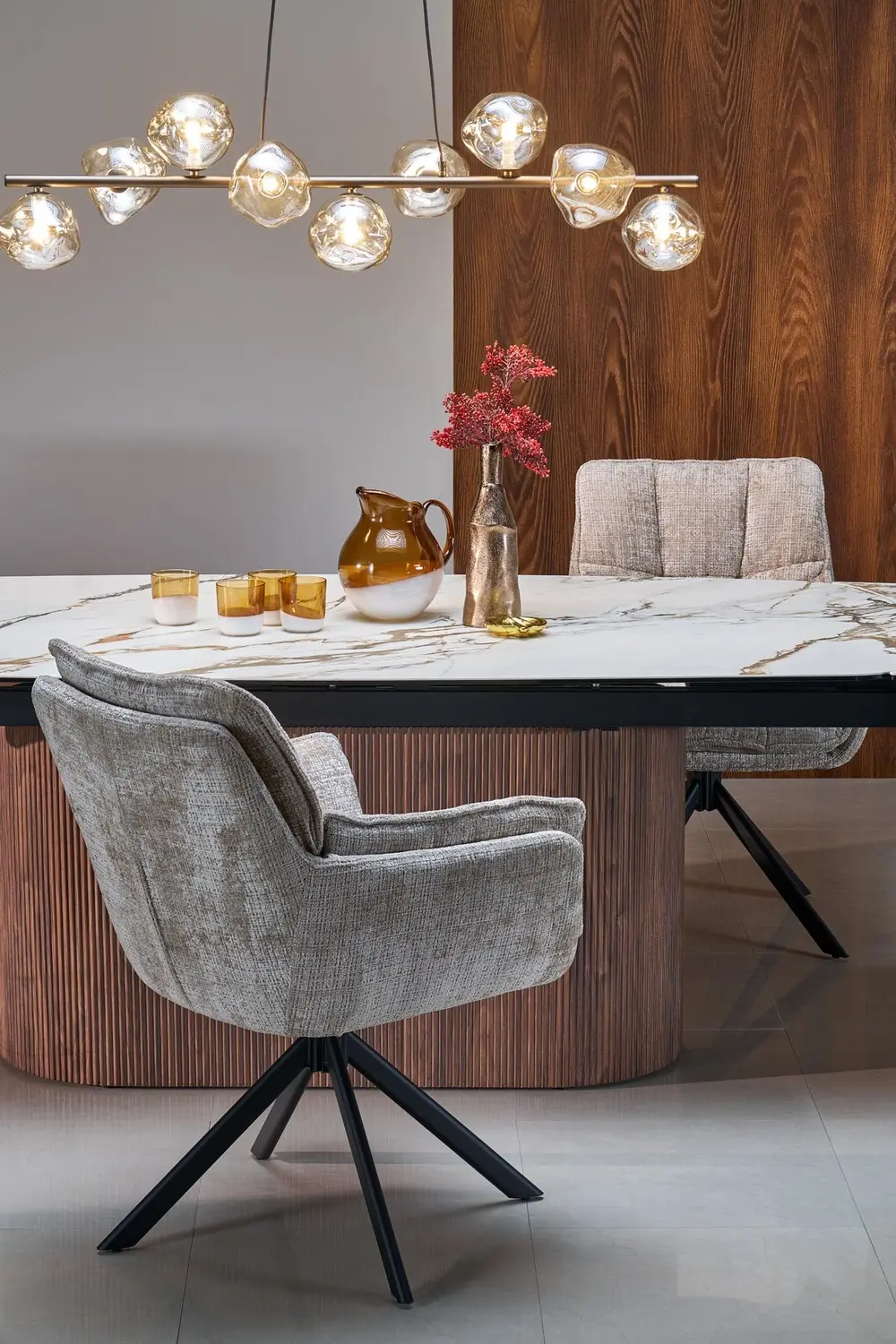 Стол раскладной Halmar Flavor (Beige Marble/Walnut) - 7