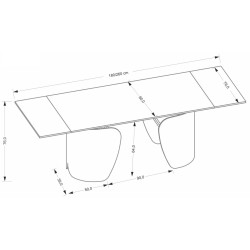 Masa extensibila Halmar Forum 180/260 (Black Marble) Thumb