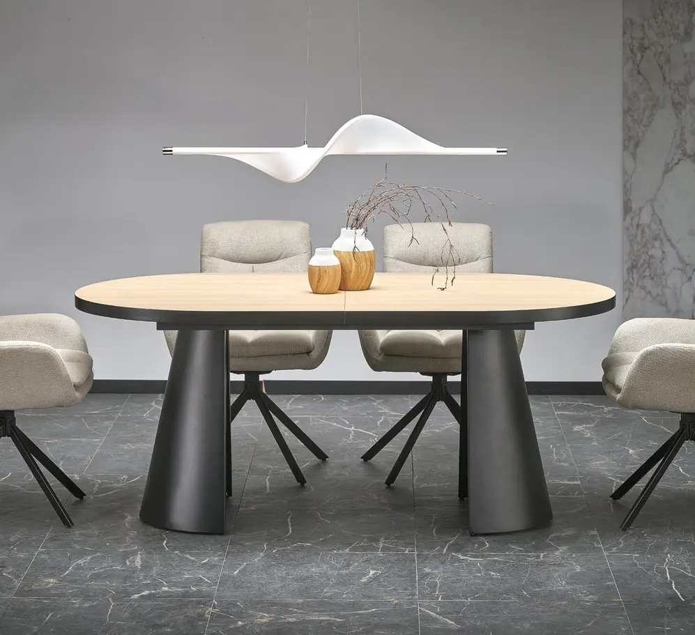 Стол раскладной Halmar Giacomo 180/240 (Natural/Black)