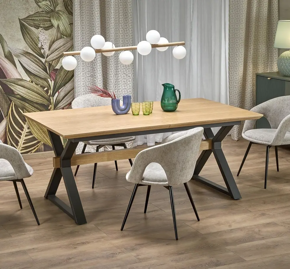 Стол раскладной Halmar Henry 180/300 (Natural/Black)