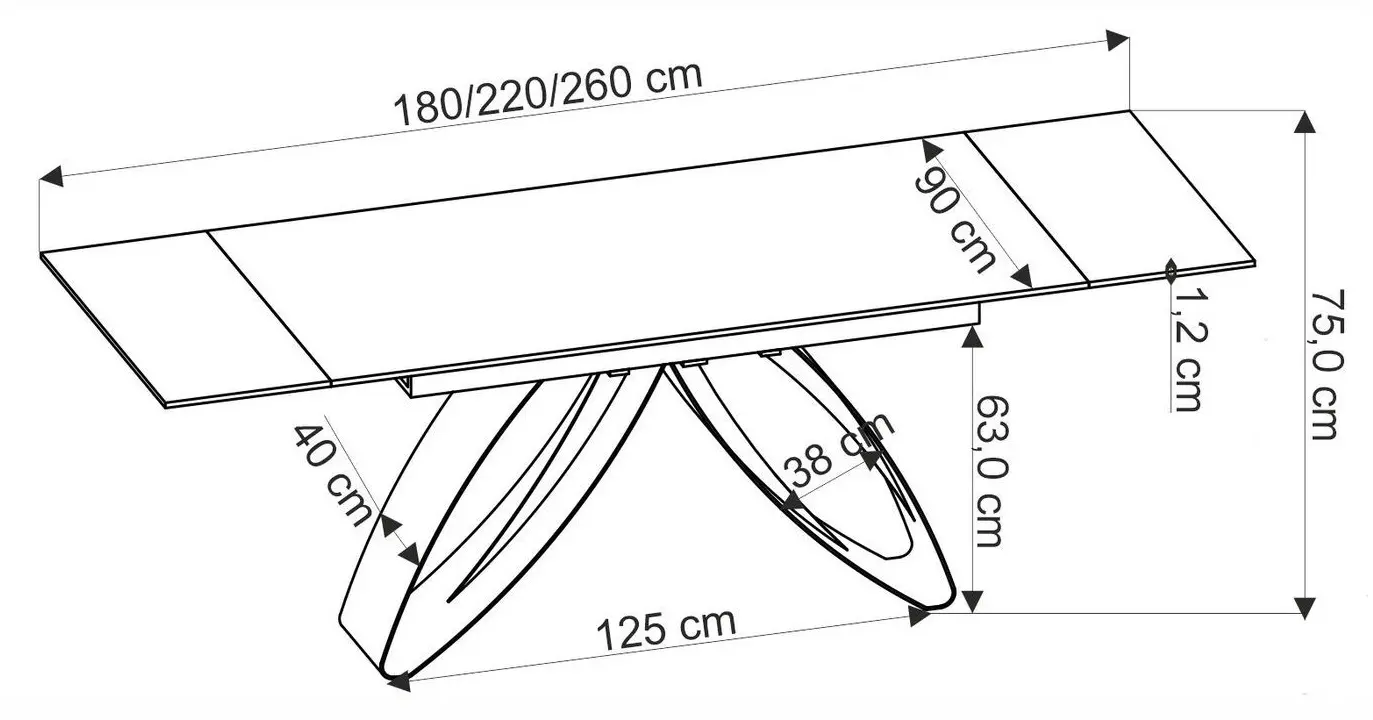 Masa extensibila Halmar Hilario 180/260 (Walnut/Black)
