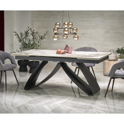 Masa extensibila Halmar Hilario 180/260 (White Marble/Black)