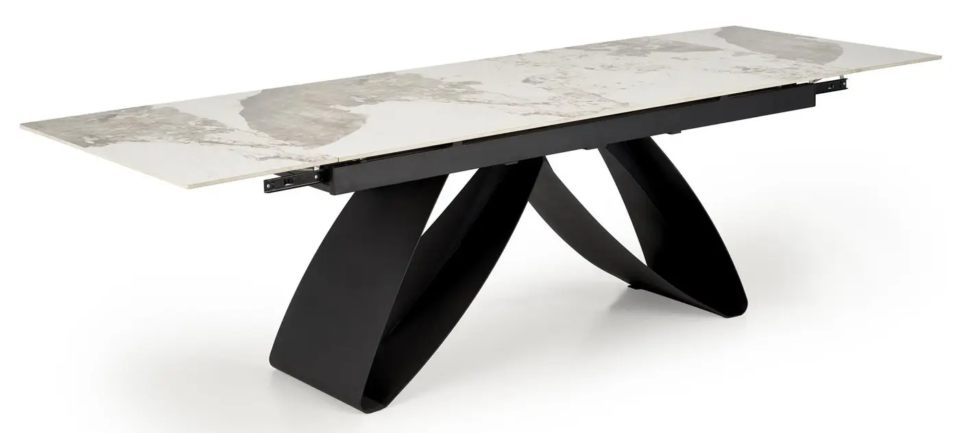 Masa extensibila Halmar Hilario 180/260 (White Marble/Black)