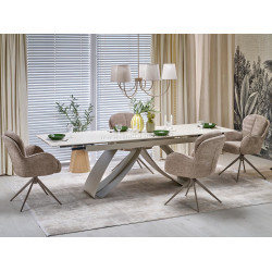 Стол раскладной Halmar Hilario (Light Travertine/Cashmere)