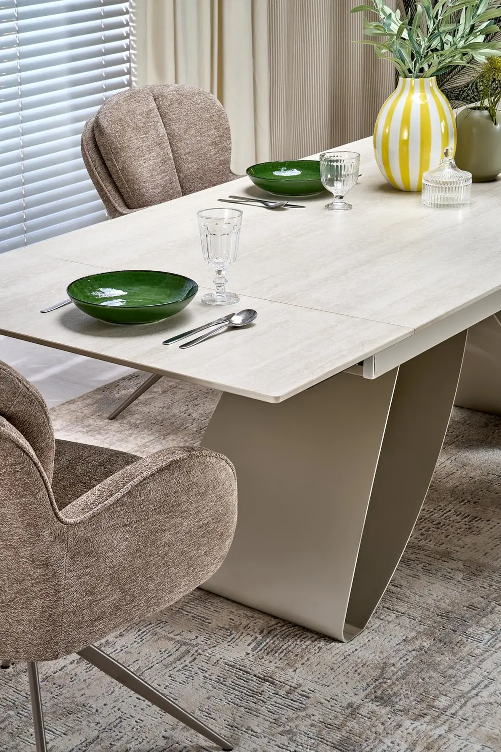 Стол раскладной Halmar Hilario (Light Travertine/Cashmere) - 8