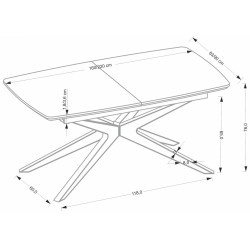 Masa extensibila Halmar James 160/220 (Natural/Black) Thumb