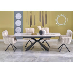 Masa extensibila Halmar Luciano 180/230 (White Marble/Black) Thumb