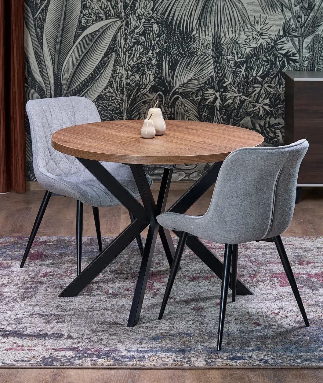 Стол раскладной Halmar Peroni 100/250 (Walnut/Black)