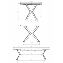 Стол раскладной Halmar Peroni 100/250 (Walnut/Black) Thumb